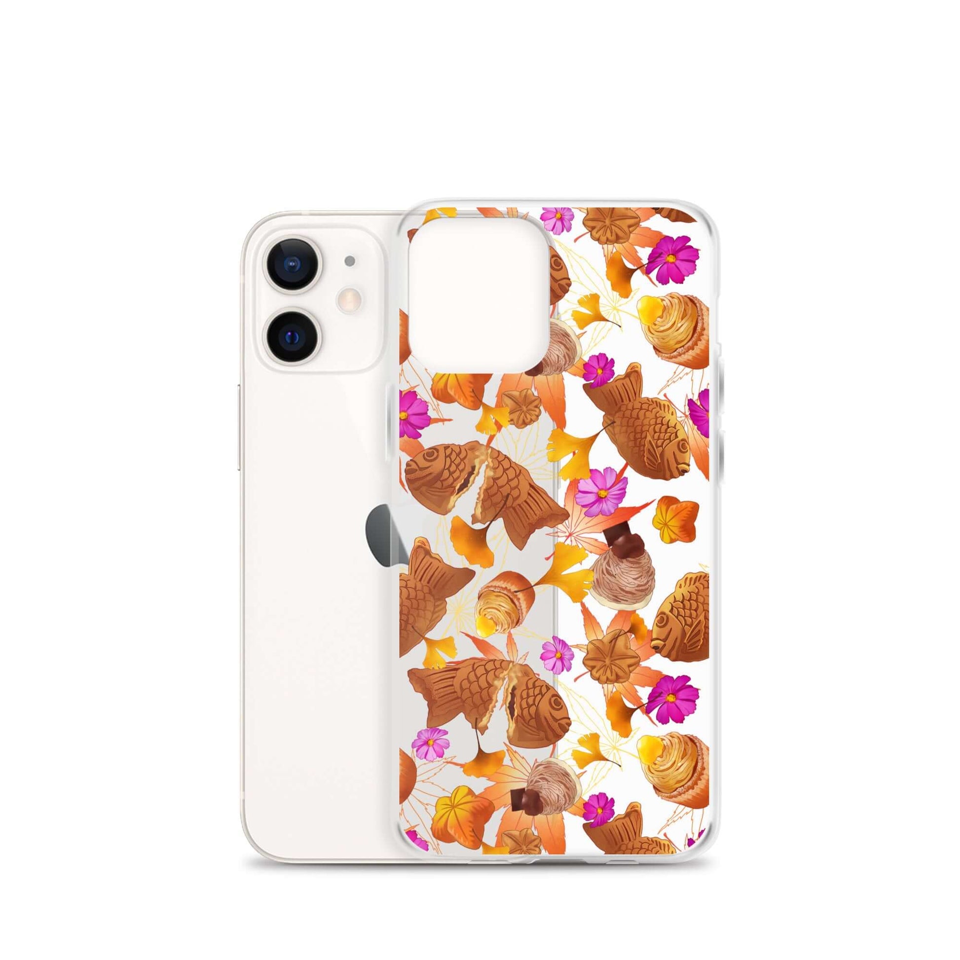 Colorful Momiji iPhone® Clear Case showcasing a design that protects against scratches and dirt, perfect for your iPhone®.