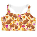 Momiji Sports bra features a vibrant autumn design, perfect for stylish workouts and staying dry during exercise.