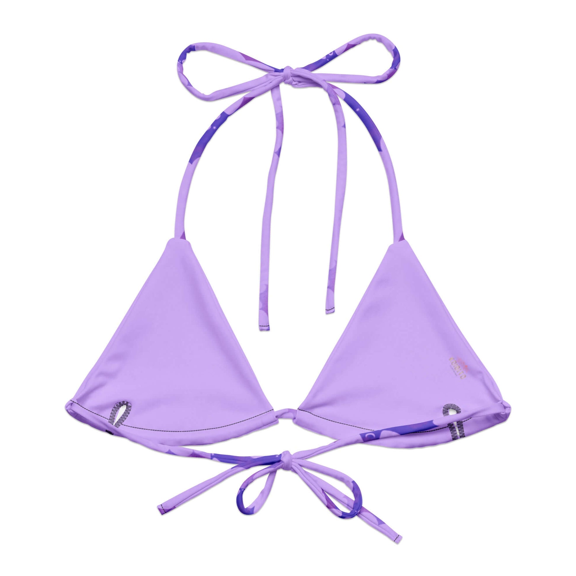 Shop the eco-friendly Morrigan Padded String Bikini Top featuring soft recycled polyester and stylish, adjustable straps.
