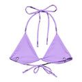 Morrigan Padded String Bikini Top in lavender features eco-friendly materials and stylish adjustable straps for summer fun.