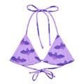 Shop the eco-friendly Morrigan Padded String Bikini Top, featuring a unique bat print and adjustable straps for comfort.