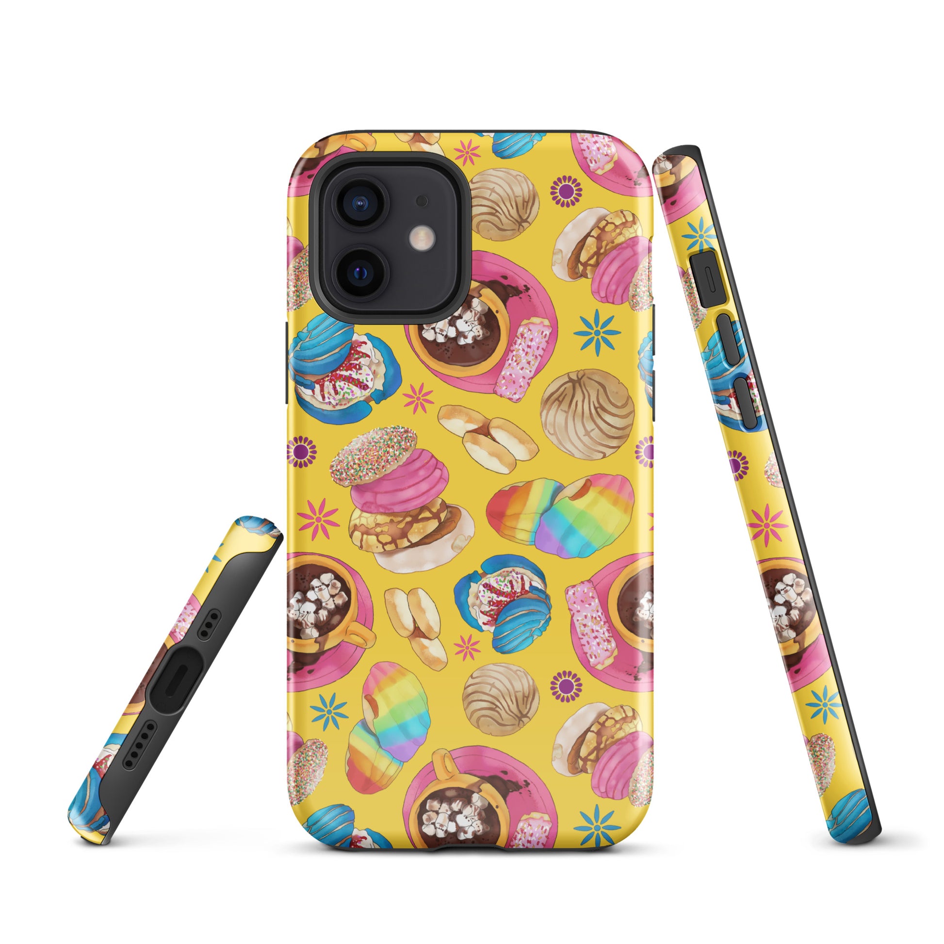 Colorful Pan Dulce iPhone® Tough Case features vibrant dessert graphics, combining style and protection for your device.