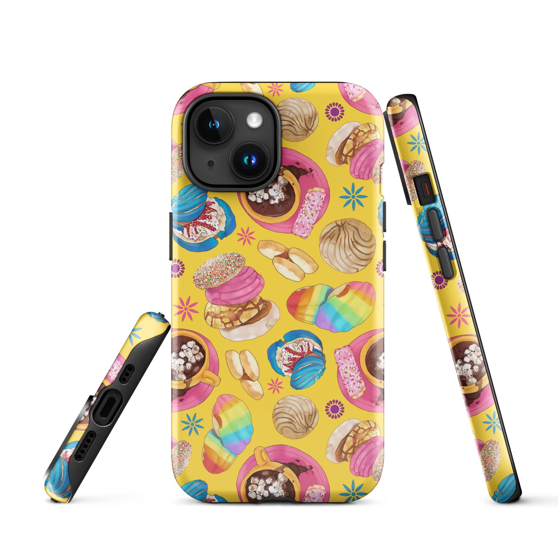 Colorful Pan Dulce iPhone® Tough Case showcases delicious treats, blending style and protection for your device.