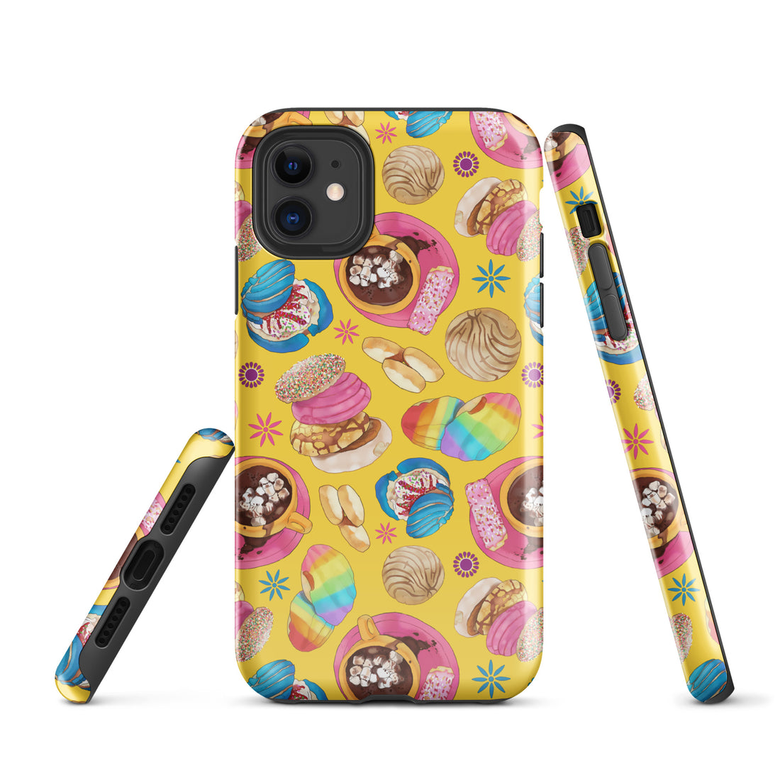 Stylish Pan Dulce iPhone® Tough Case featuring a vibrant dessert design, perfect for protection and flair.