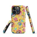 Vibrant Pan Dulce iPhone® Tough Case featuring colorful pastries, perfect for stylish phone protection all year round.