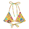 Bright and fun Pan Dulce Padded String Bikini Top made from recycled materials, perfect for summer beach days.