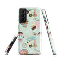 Stylish Parasol Bunny Samsung® Tough Case featuring adorable bunnies and umbrellas, perfect for protection and charm.