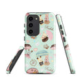 Colorful Parasol Bunny Samsung® Tough Case features cute bunnies and umbrellas, blending style with durability.