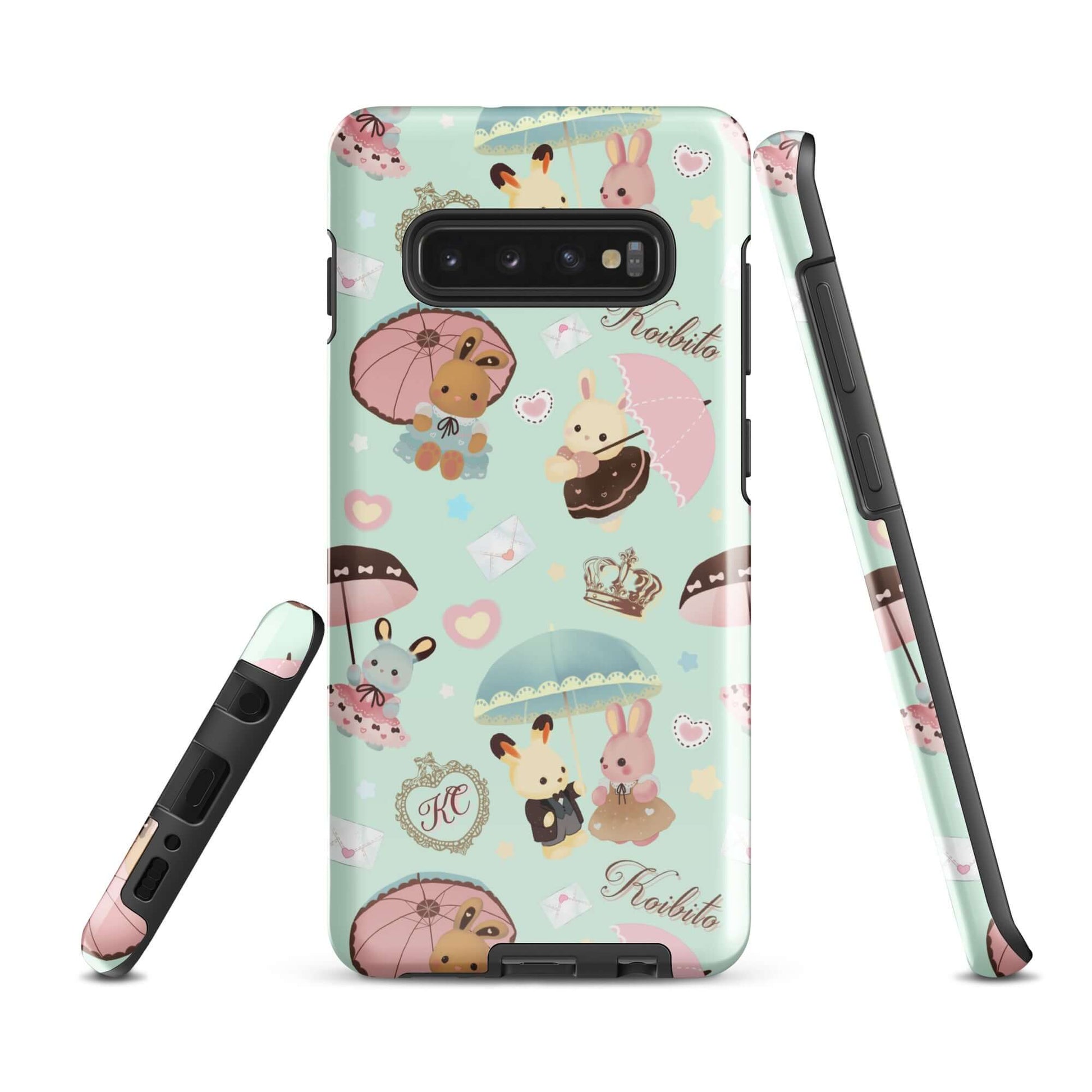 Stylish Parasol Bunny Samsung® Tough Case featuring playful bunnies and umbrellas, combining art with protection.