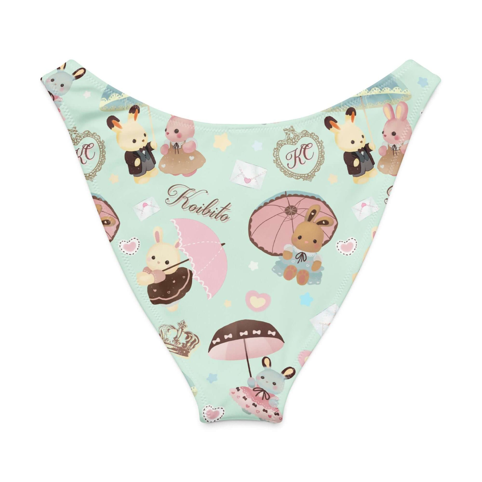V-cut bikini bottom with whimsical animal prints and pastel colors, perfect for sunny beach days.