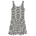Stylish Queen's Beloved Kitty Skater Dress featuring a flared skirt and intricate cat designs, perfect for any occasion.