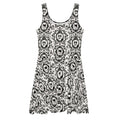 Stylish Queen's Beloved Kitty Skater Dress with elegant flared skirt and intricate cat design, perfect for any occasion.