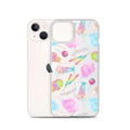 Rainbow Candy iPhone® Clear Case featuring vibrant sweets design, protecting against scratches and dirt. Perfect for style!