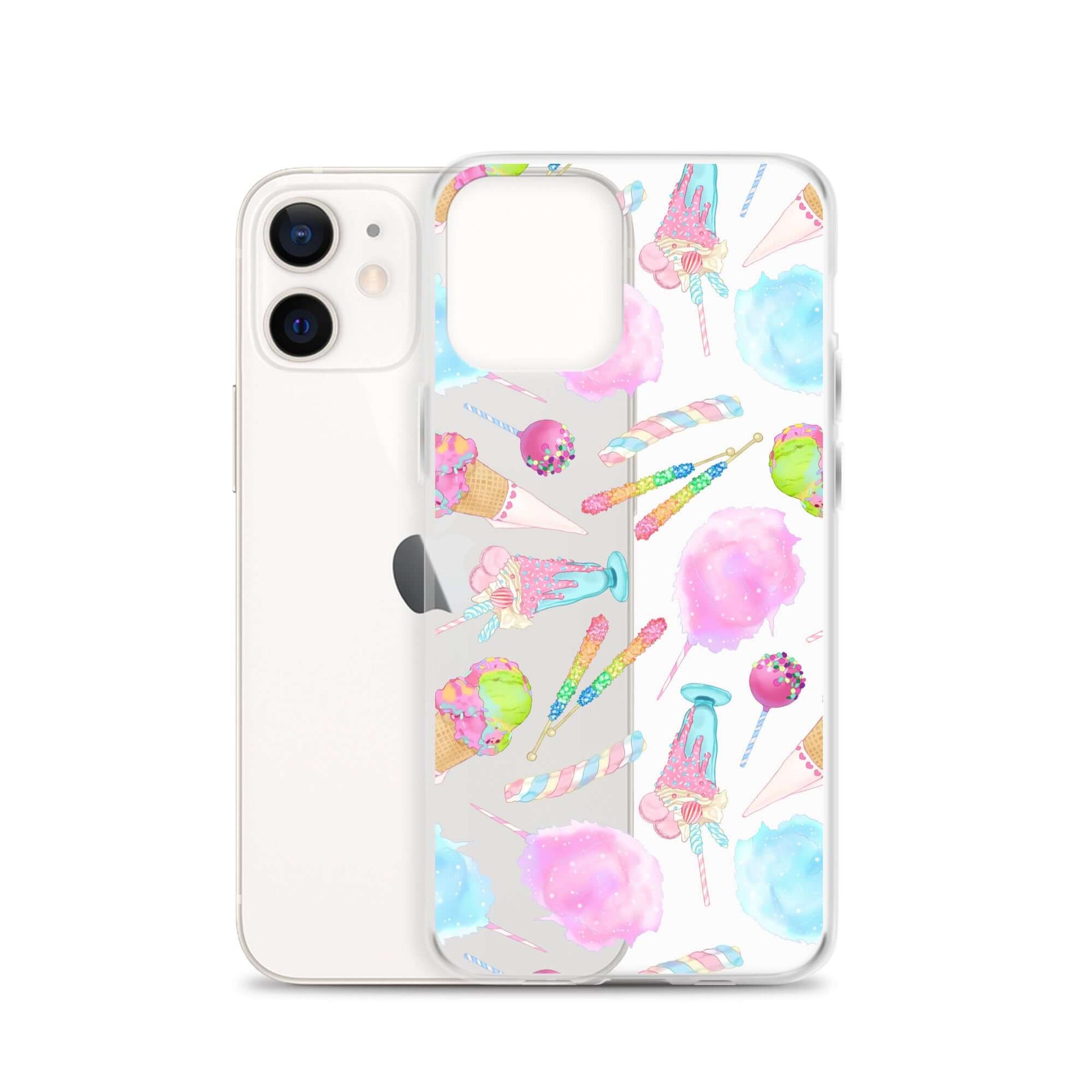 Rainbow Candy iPhone® Clear Case features a fun, colorful design, offering sleek protection for your device.