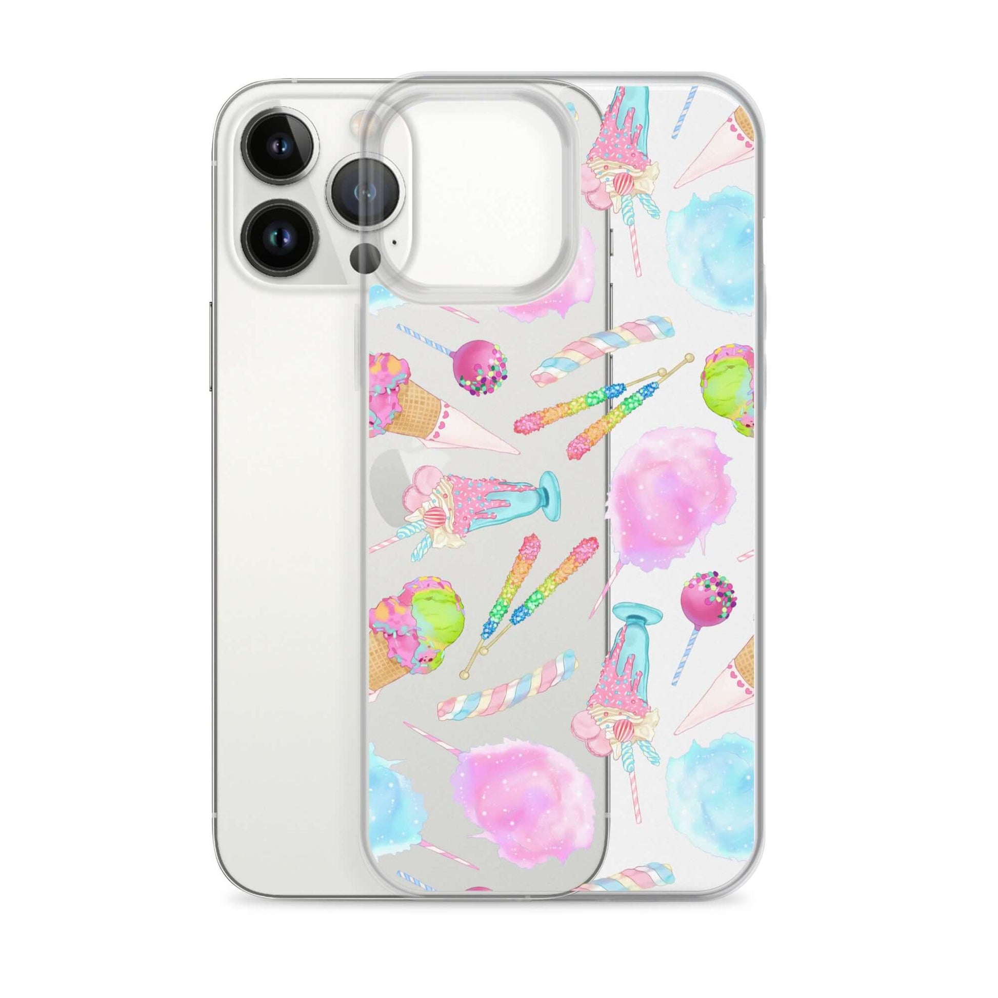 Colorful Rainbow Candy iPhone® Clear Case features a sleek design, protecting against scratches and dirt effortlessly.