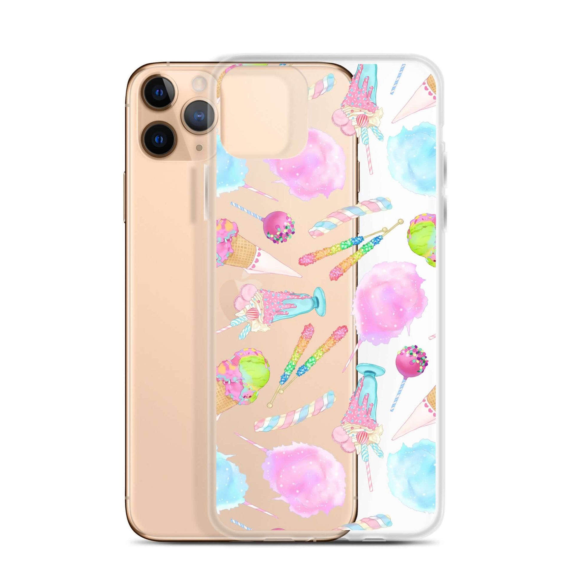 Colorful Rainbow Candy iPhone® Clear Case features a sleek design, protecting against scratches and dirt.