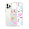 Colorful Rainbow Candy iPhone® Clear Case with flexible sides, offering stylish protection against scratches and dirt.