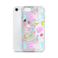 Colorful Rainbow Candy iPhone® Clear Case featuring a fun design, perfect for protection against scratches and dirt.