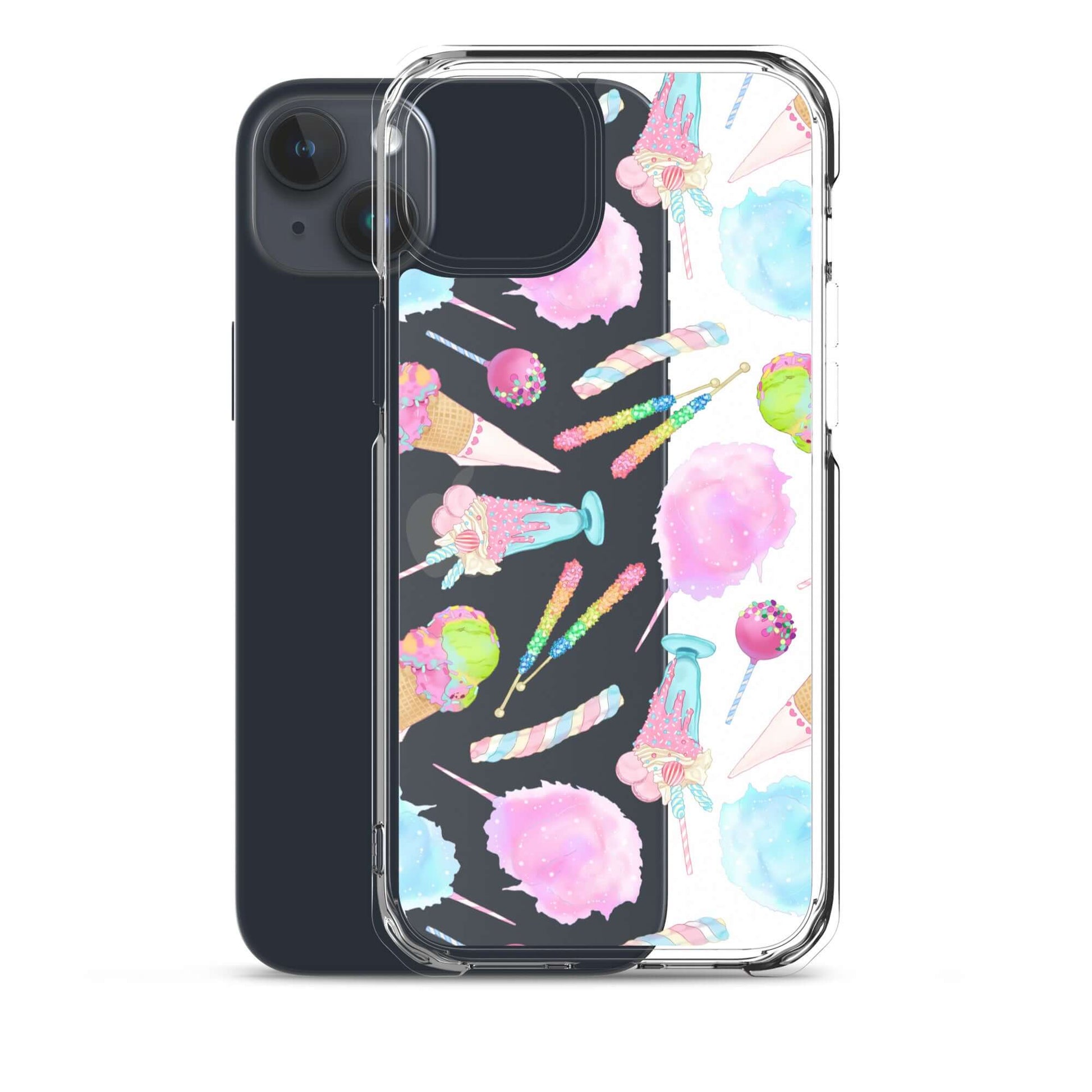 Rainbow Candy iPhone® Clear Case features colorful designs, protecting your phone from scratches and dirt effortlessly.