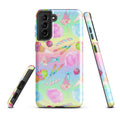 Colorful Rainbow Candy Samsung® Tough Case showcasing a fun design with ice cream and candy, perfect for protection.