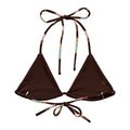 Royal Cookie Padded String Bikini Top features eco-friendly design with soft recycled fabric and stylish adjustable straps.