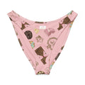 Royal Cookie V-cut bikini bottom with cute dessert print on a pink background, perfect for sunny beach days.