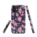 Stylish Sakura iPhone® Tough Case featuring floral design, durable dual-layer protection for maximum safety.