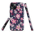 Stylish Sakura iPhone® Tough Case with floral design offers durable protection and impact absorption for your phone.