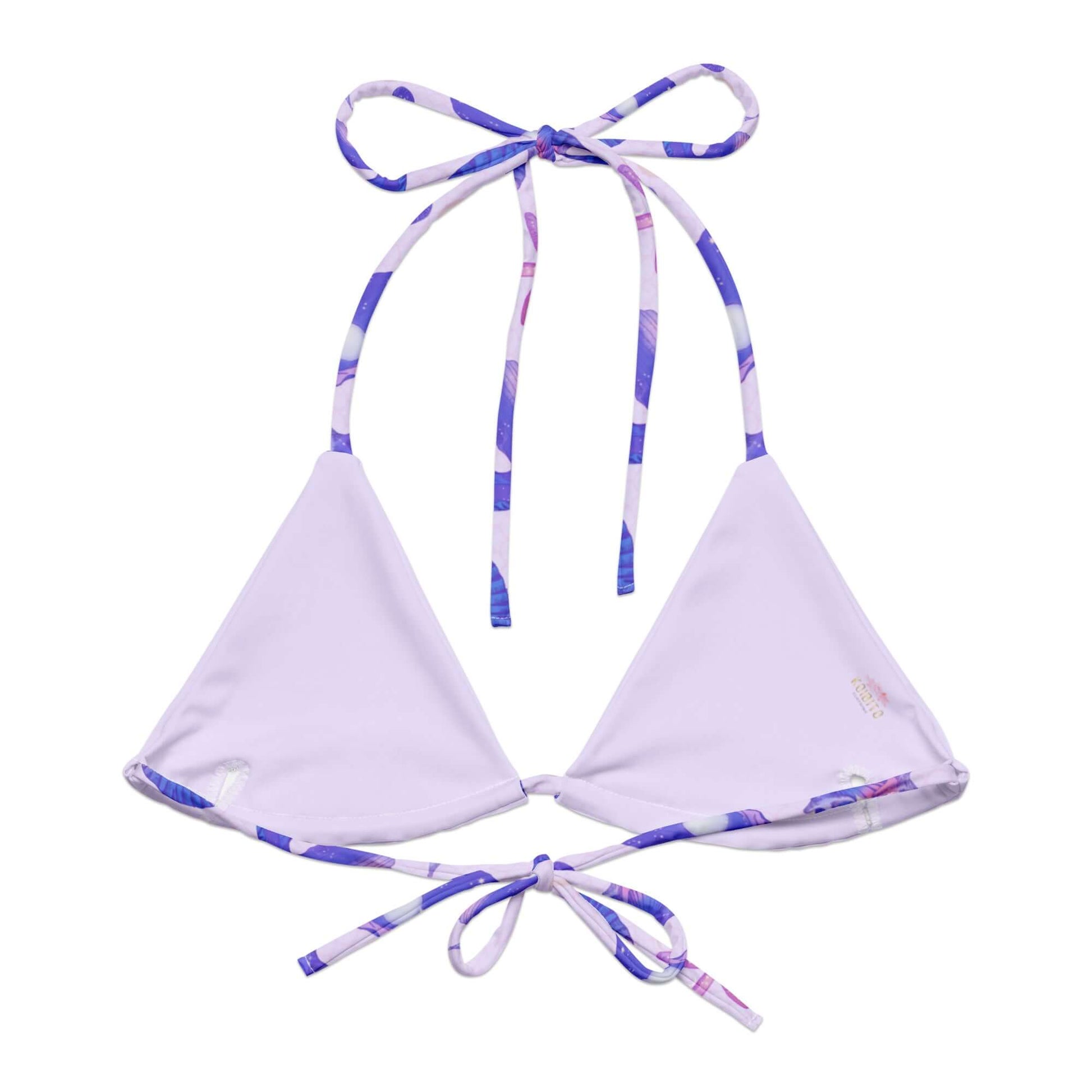 Eco-friendly Sea Princess Padded String Bikini Top with stylish, stretchy straps perfect for summer adventures.