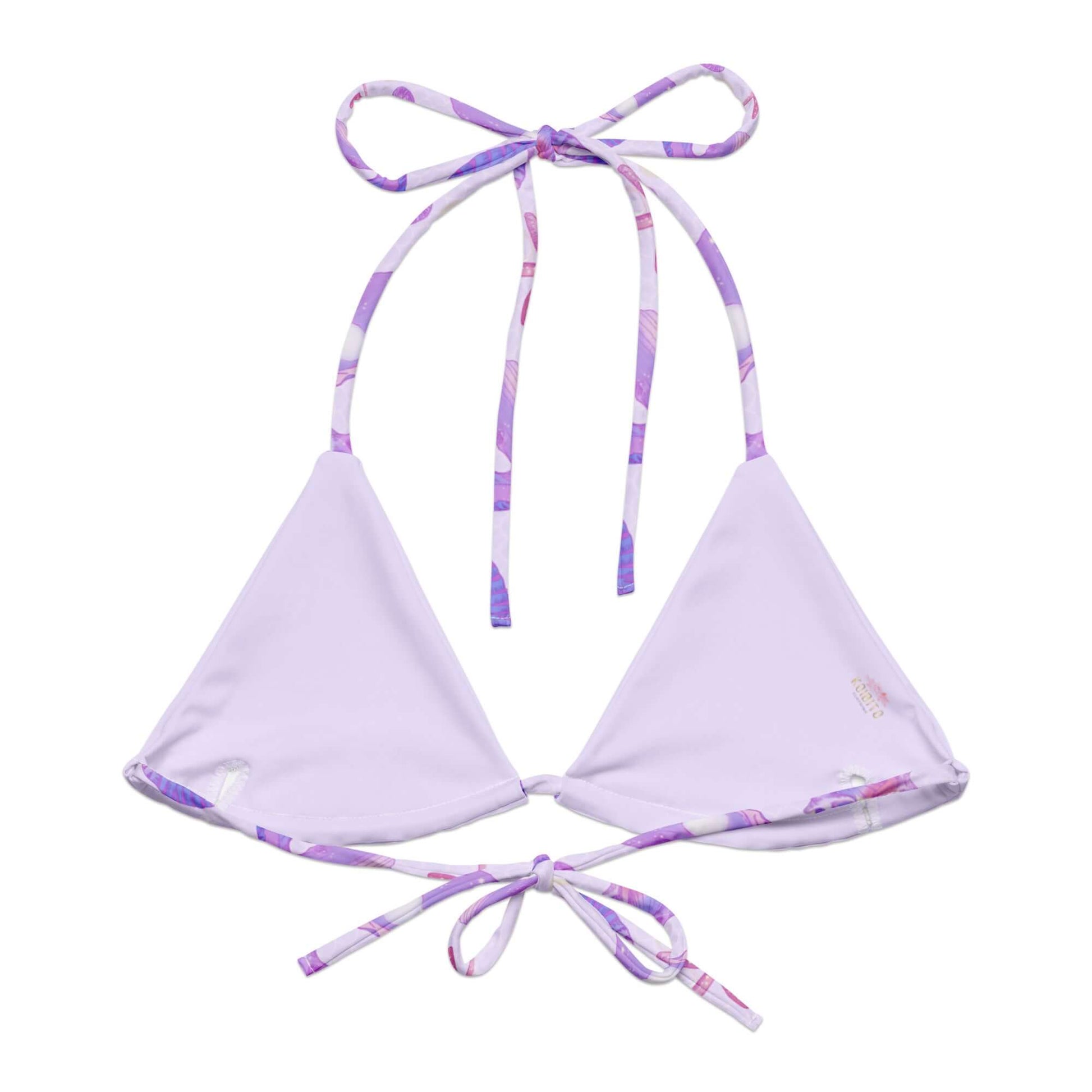 Stylish Sea Princess Padded String Bikini Top features eco-friendly fabric and versatile straps, perfect for summer fun.