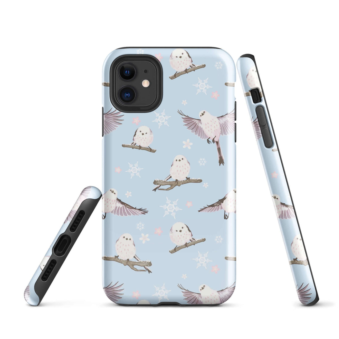 Stylish Snow Bird iPhone® Tough Case featuring a durable design with whimsical bird patterns for ultimate protection.