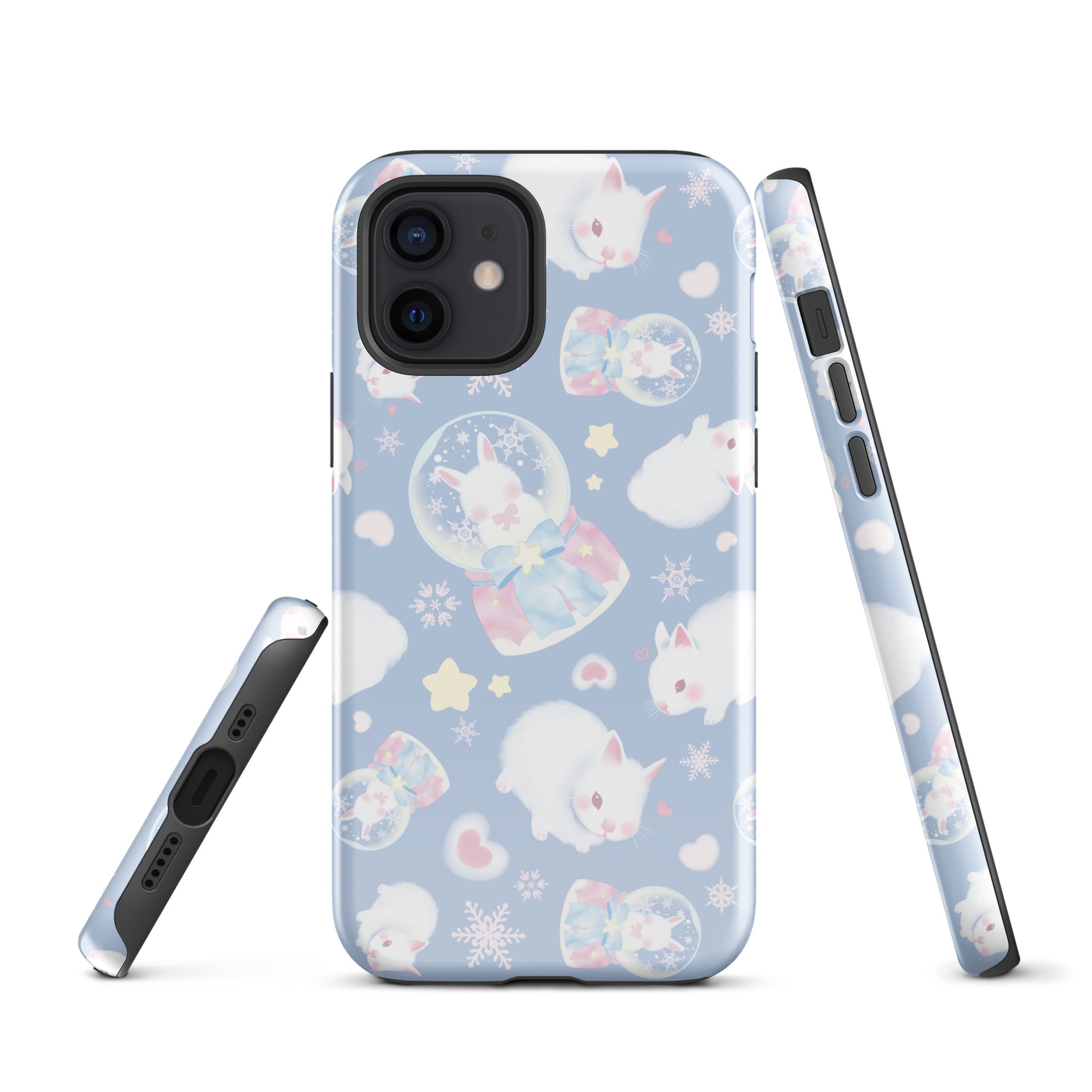 Snow Bunny iPhone® Tough Case features a playful design with bunnies, ensuring stylish protection for your phone.