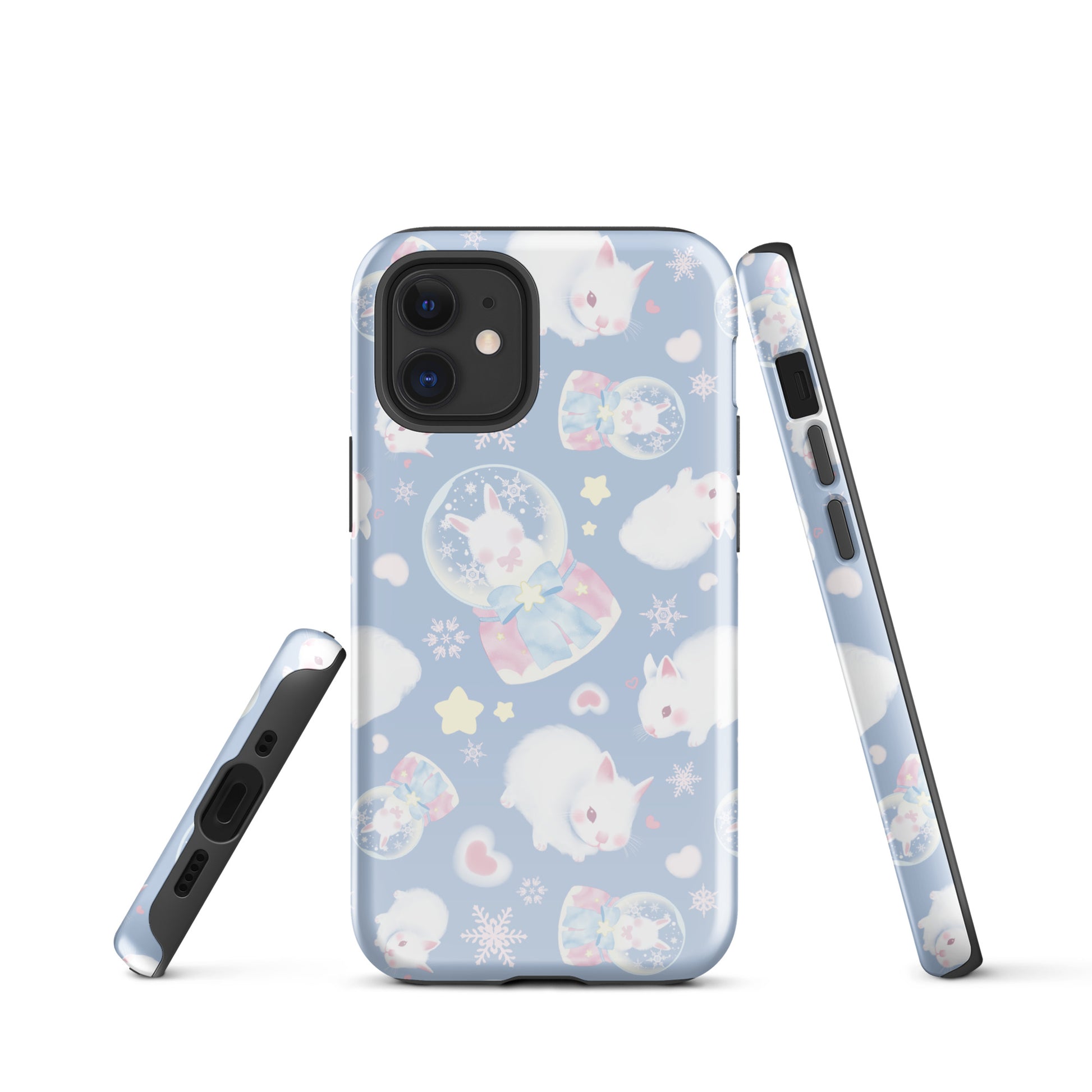 Stylish Snow Bunny iPhone® Tough Case featuring a cute design, offering durable protection and impact absorption.