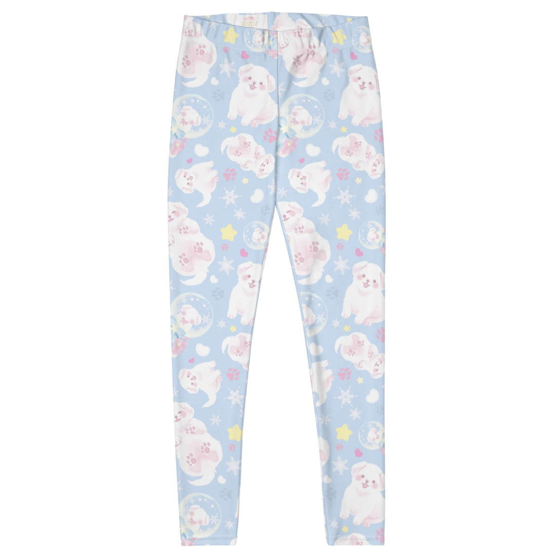 Snow Puppy Leggings feature a playful puppy print, perfect for workouts or lounging in style and comfort.
