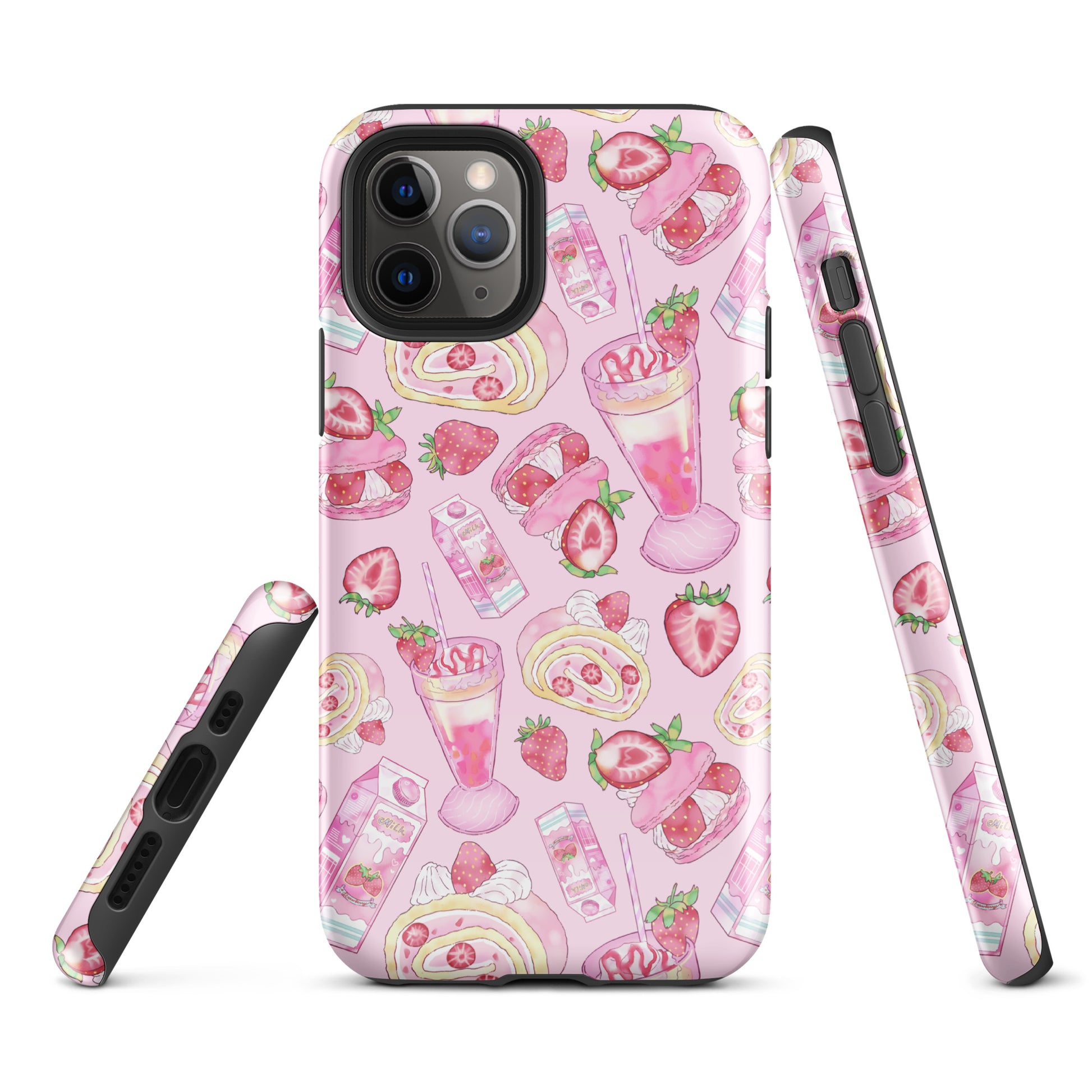 Stylishly protect your phone with the Strawberry iPhone® Tough Case featuring a fun pink dessert pattern.