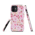 Stylish Strawberry iPhone® Tough Case features a pink dessert design for durable phone protection. Perfect for dessert lovers!