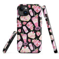 Colorful Strawberry iPhone® Tough Case featuring dessert patterns, ensuring style and protection for your device.