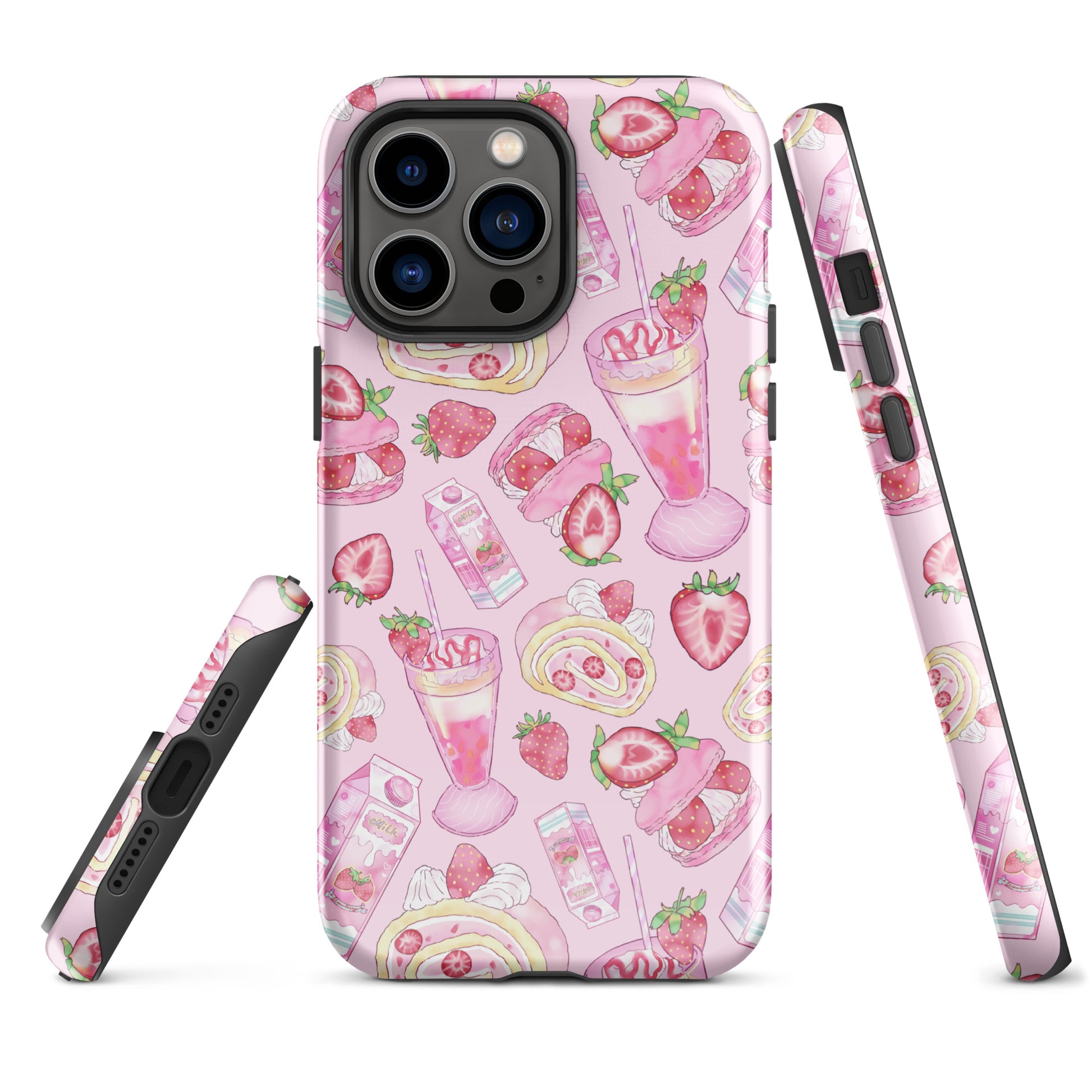 Stylishly protect your phone with the Strawberry iPhone® Tough Case featuring a fun pink dessert pattern.