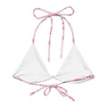 Stylish Strawberry Padded String Bikini Top featuring eco-friendly materials and adjustable straps for summer fun.