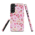 Stylish Strawberry Samsung® Tough Case featuring a fun pink dessert design, perfect for protecting your phone.