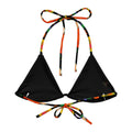 Stylish Sugar Skull Padded String Bikini Top featuring eco-friendly materials and versatile straps, perfect for summer fun.