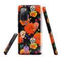 Vibrant Sugar Skull Samsung® Tough Case showcasing colorful designs, offering durability and style for your phone.