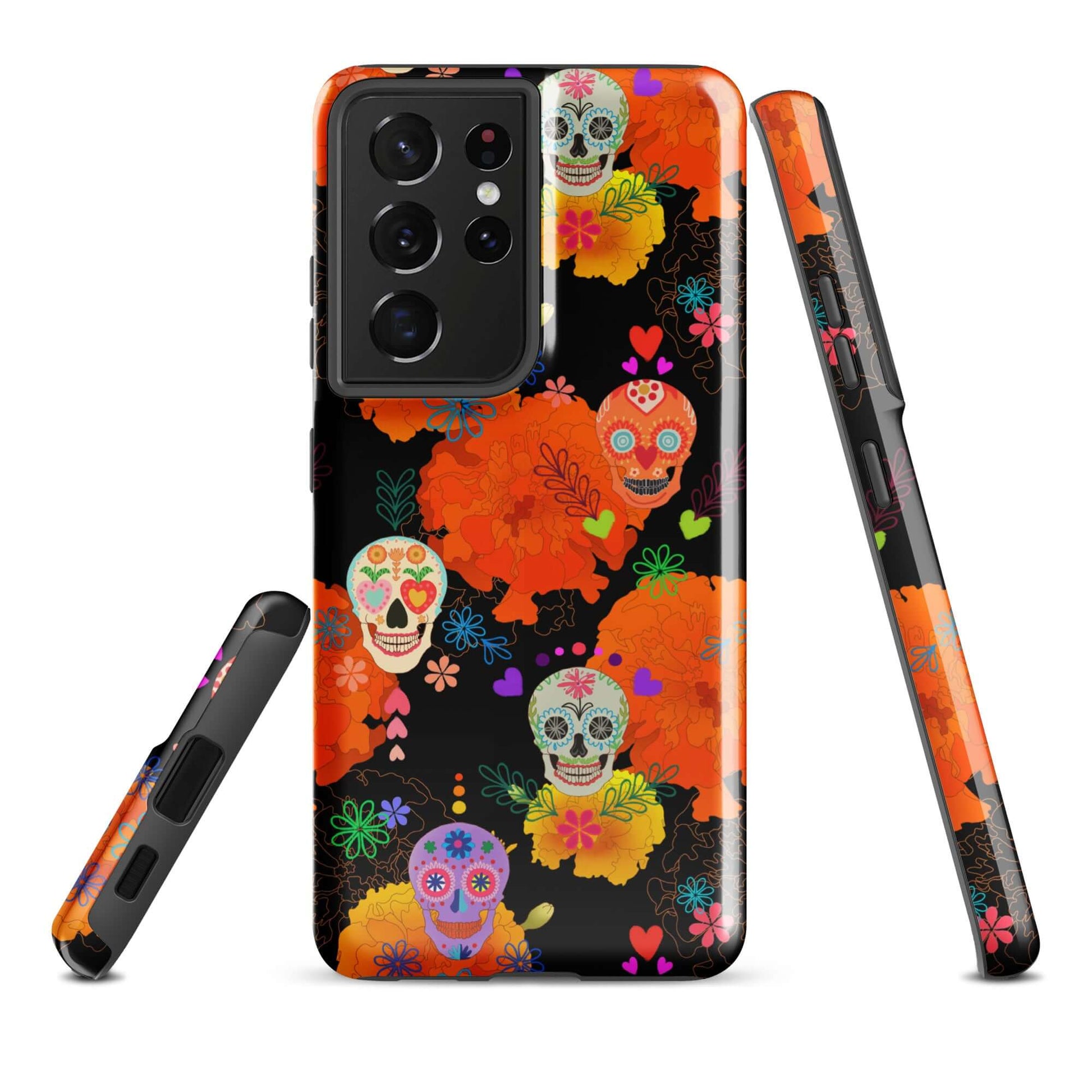 Stylish Sugar Skull Samsung® Tough Case features vibrant designs for ultimate phone protection and artful flair.