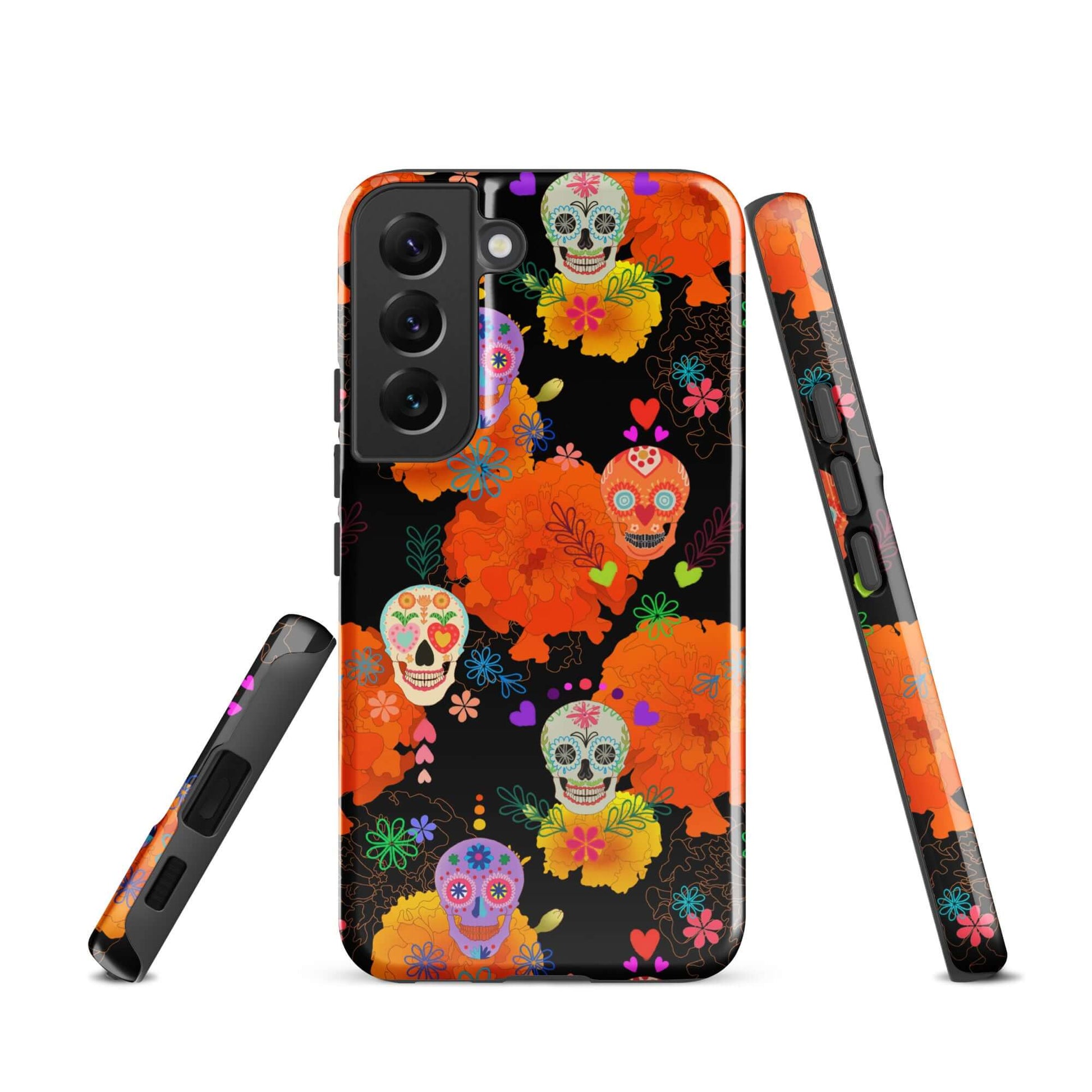 Colorful Sugar Skull Samsung® Tough Case showcases artistic design with durable protection for your phone.