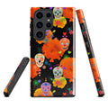 Colorful Sugar Skull Samsung® Tough Case showcases a sleek design with impact-resistant materials for ultimate protection.
