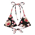 Sugar Sweetheart Padded String Bikini Top features an eco-friendly design with cute prints, perfect for summer styling.
