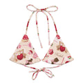 Sugar Sweetheart Padded String Bikini Top features a cute all-over print, ideal for stylish summer swimwear.