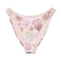 Sweet Teddy V-cut bikini bottom in pink with playful teddy bear and candy print, perfect for sunny beach days.