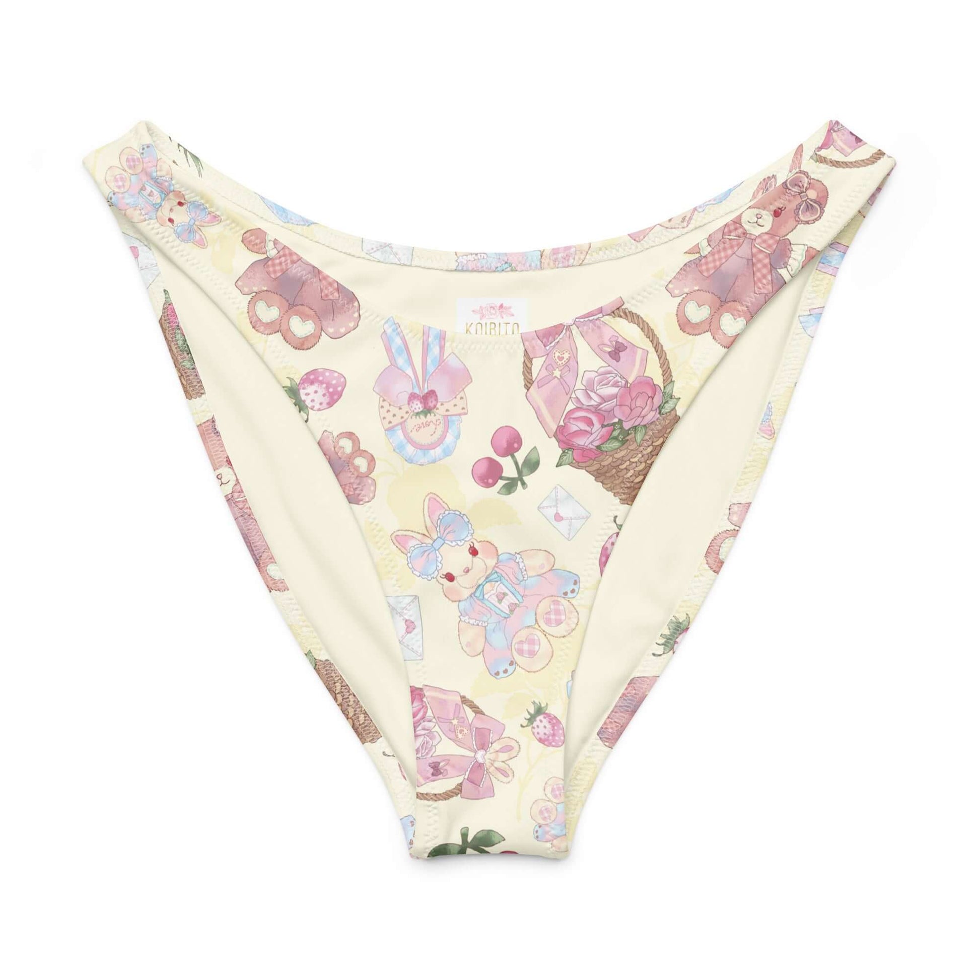 Sweet Teddy V-cut bikini bottom featuring playful teddy bear prints and soft, stretchy fabric for a comfy fit.