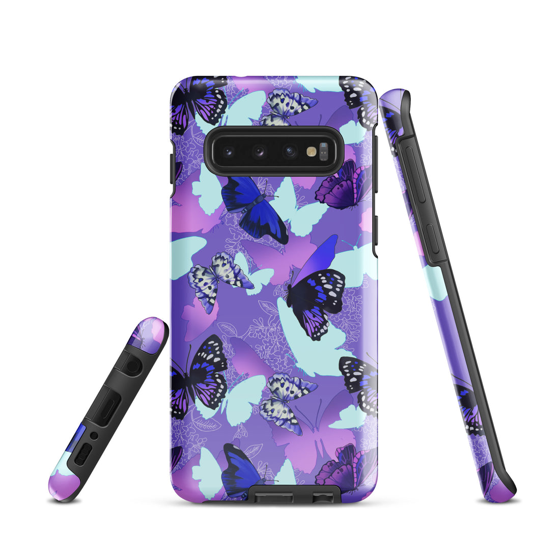 Butterfly Samsung® Tough Case showcases vibrant butterfly designs, offering durability and style for your phone.